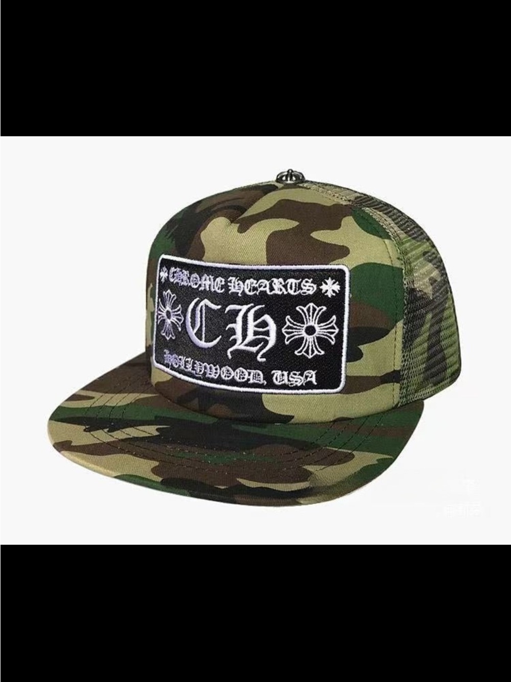 Chrome Hearts Green Camouflage Mesh Trucker Hat